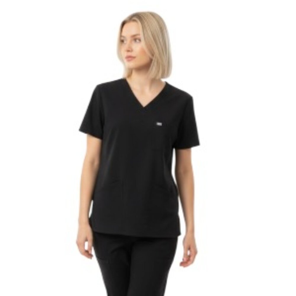 FIGS XL Catalina Black Scrub Top